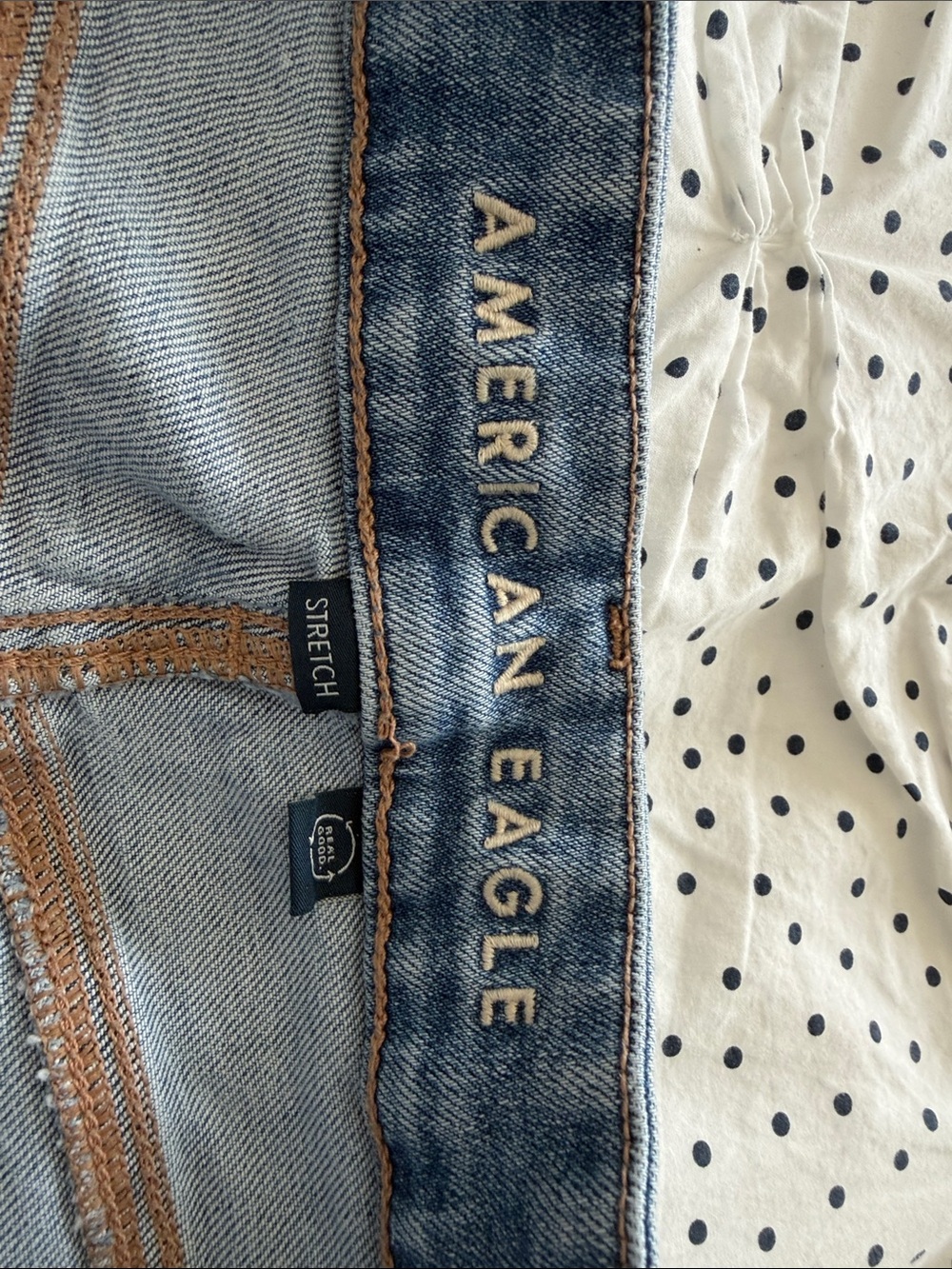 American Eagle Outfitters Light Blue Distressed Curvy Straight Jeans - Picture 8 of 10